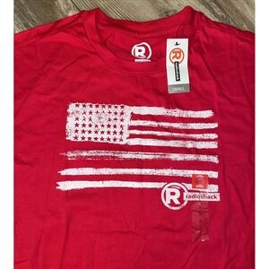 Radio Shack‎ Adult Small Red Flag Tee T-shirt NWT